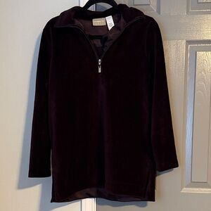Liz Claiborne Lizwear Plum/Wine Corduroy Zipper Pullover
